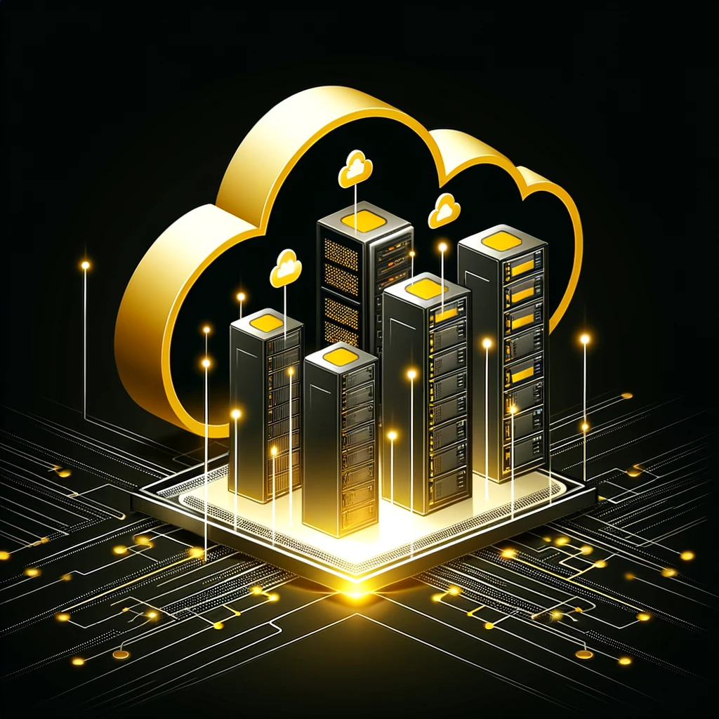 KI generierte Darstellung einer Cloud und der damit verbundenen Dienste