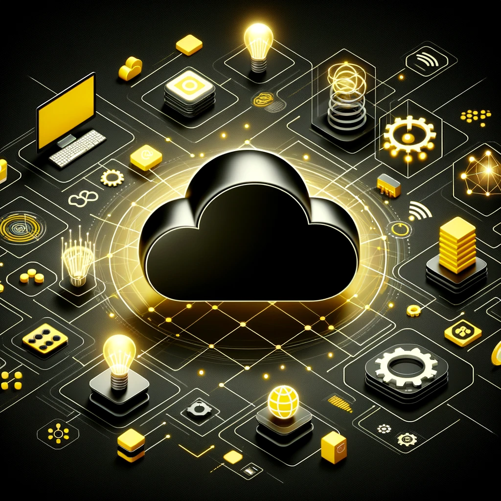 KI generierte Darstellung einer Cloud und der damit verbundenen Dienste